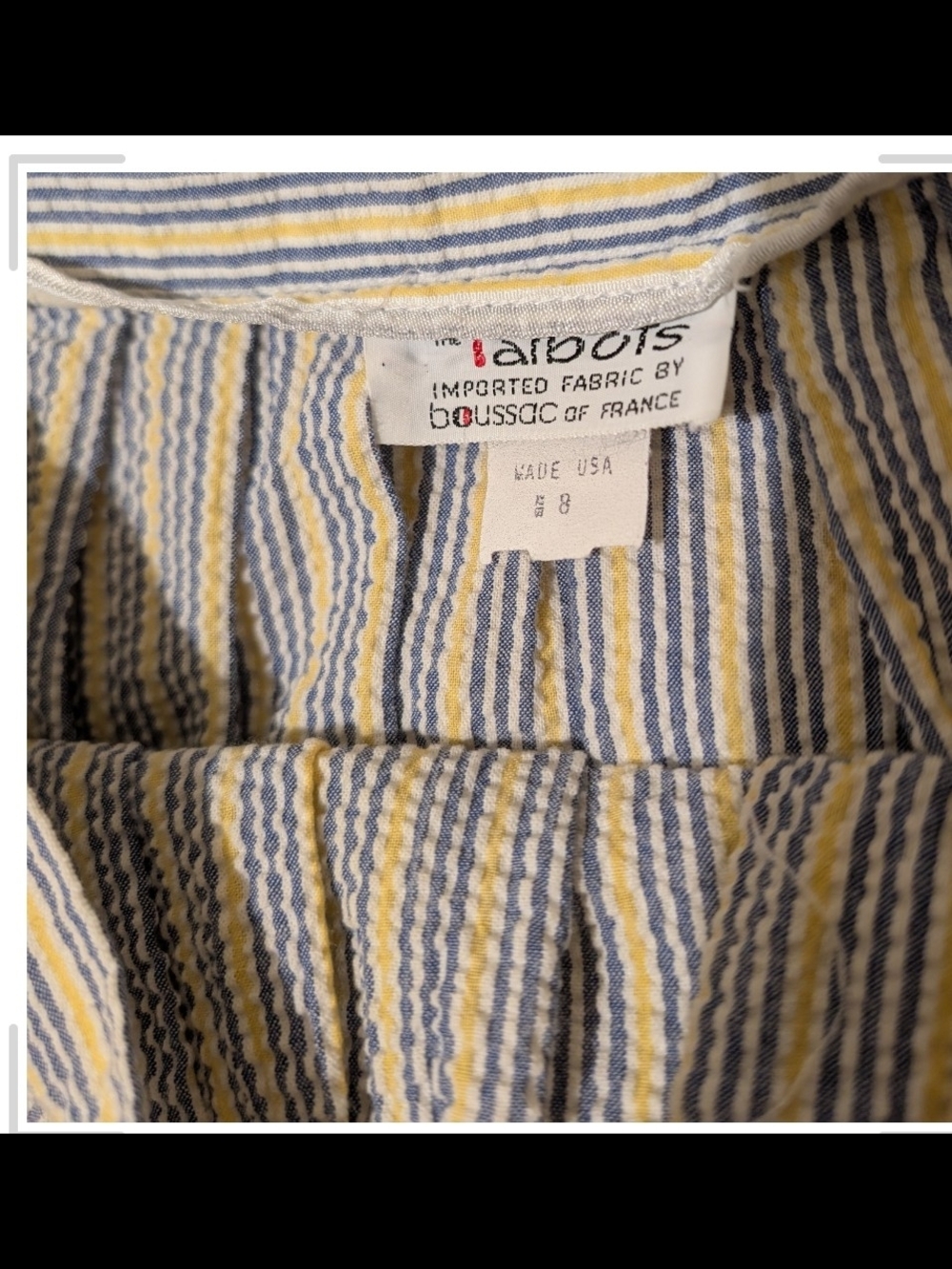 Pre-owned Talbots Blue and Cream Vertical Stripe A-Line Skirt - Picture 2 of 9
